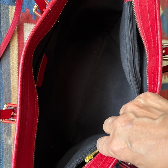 Italian leather Classic Red Leather Tote - Picture 6 of 6